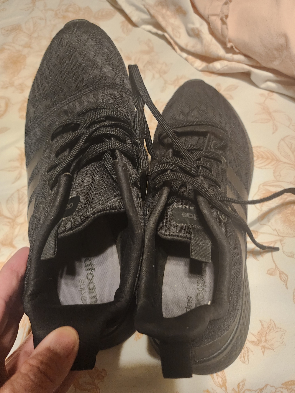 adidas Women's Black Knit Running Sneakers - Picture 3 of 3
